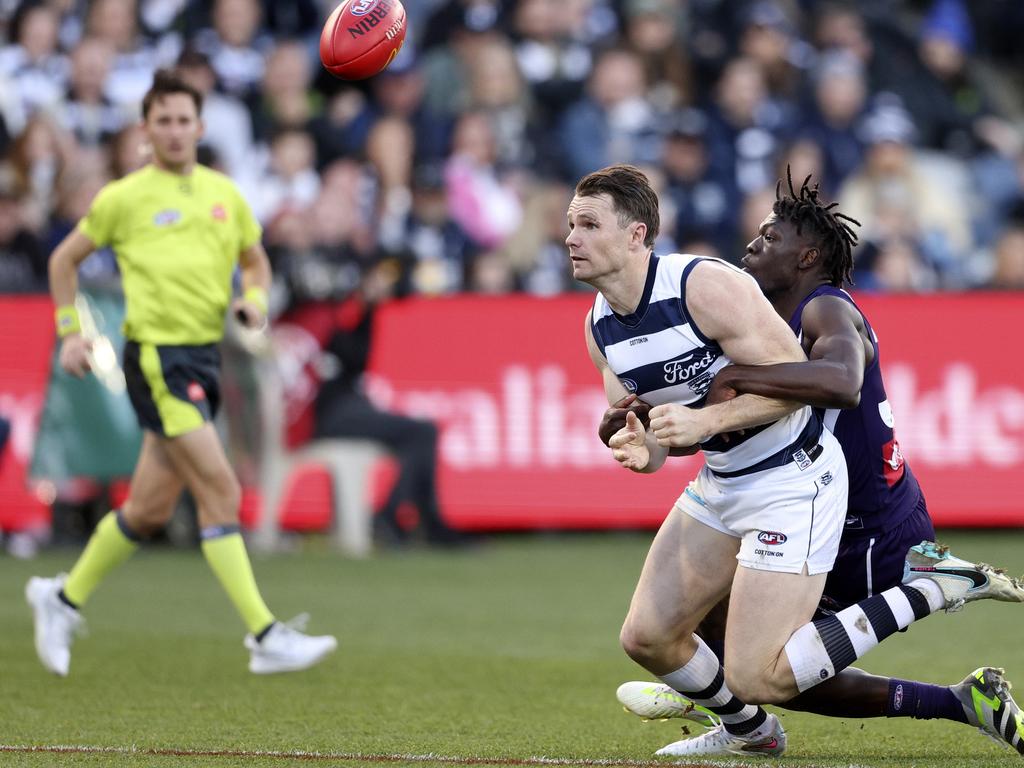 The Cats got caught by the Dockers. Picture: Martin Keep/Getty Images