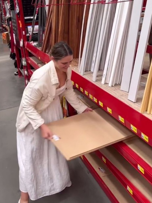 She headed to Bunnings where she grabbed a bunch of items including MDF panels. Picture: Instagram/smorhome