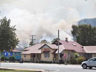 Views of the Esk Bushfire from main street. Picture: Nathan Greaves