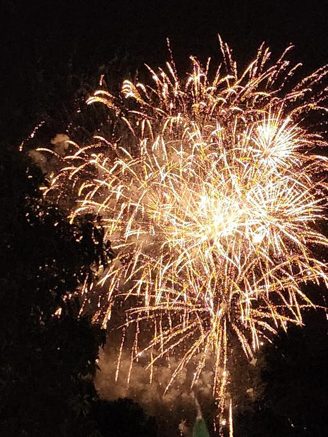 Fireworks over Ipswich, New Year 2022/2023. Picture: Facebook/Nina Manaloto-Caladiao