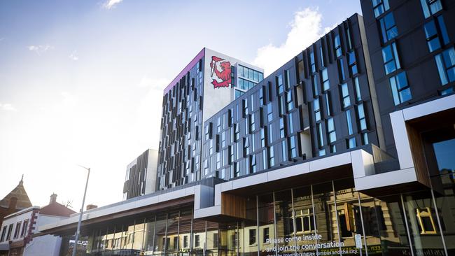 University of Tasmania building and signage in Hobart CBD. Picture: Richard Jupe.