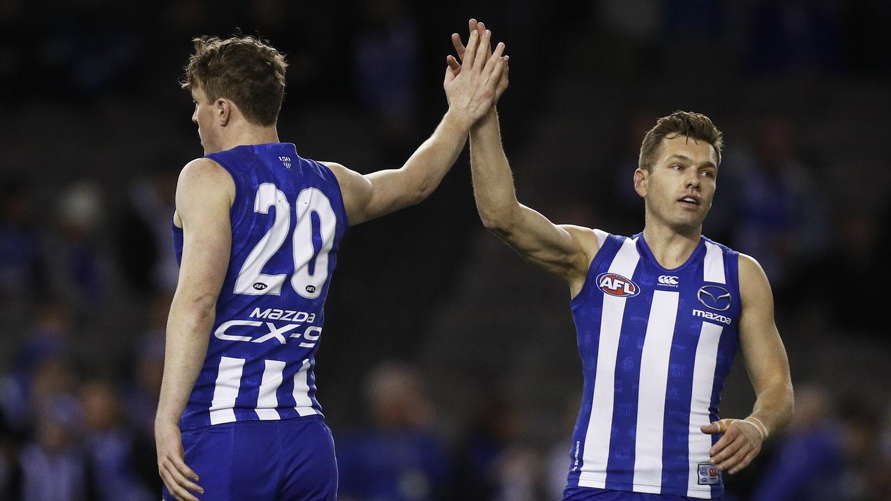Shaun Higgins will remain at North Melbourne for at least another two years. Photo: Daniel Pockett/AAP Image.