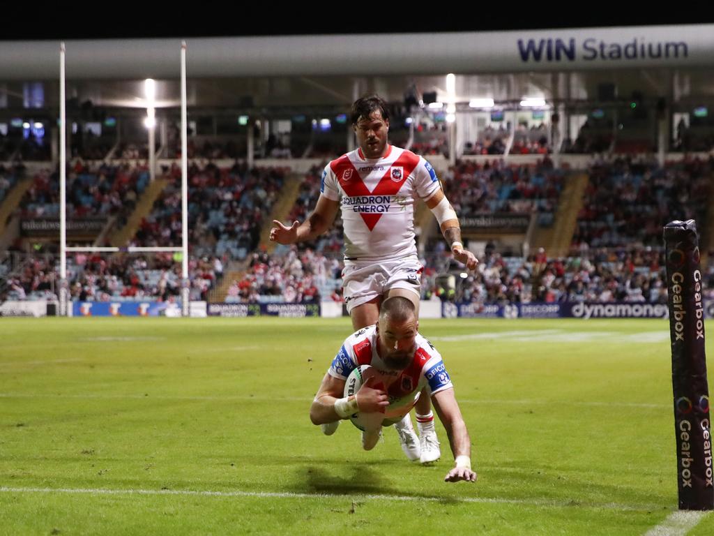 Clint Gutherson scored as the Dragons produced a second half comeback, only to fall short at the end. Picture: Getty Images
