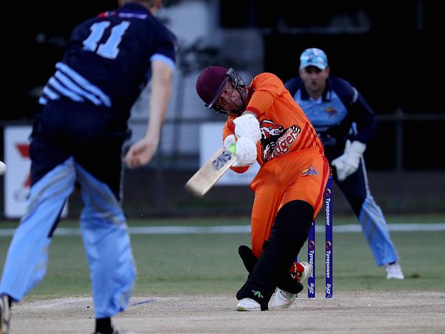 Barrier Reef Big Bash Game 1: Badgers v Hurricanes at Griffiths Park. Badgers' opening batsman Angus Warnock. Picture: Stewart McLean