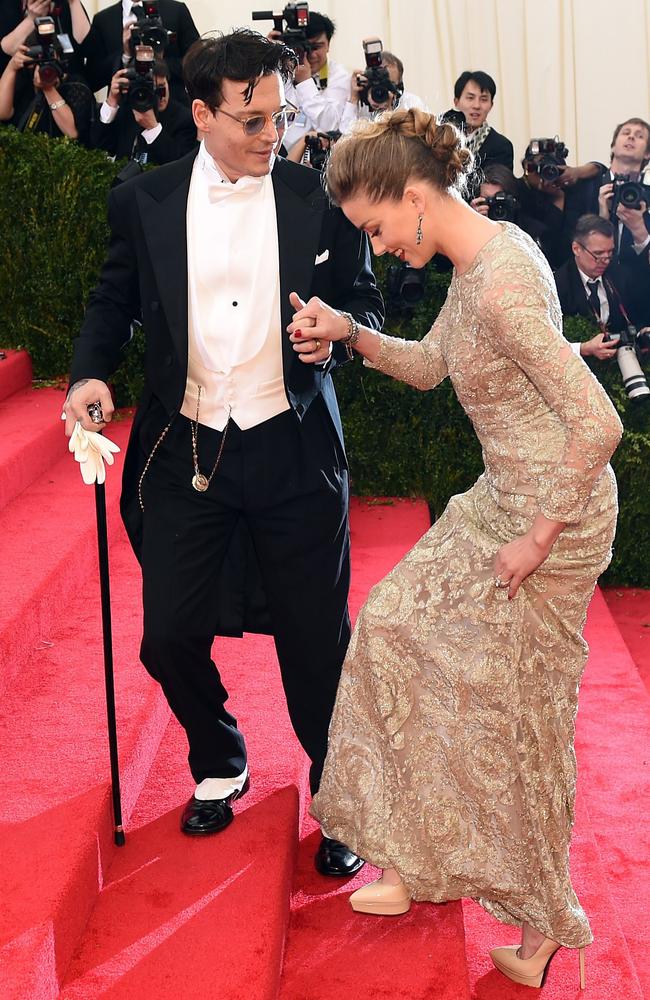 Helping hand. The couple at the Met Gala in 2014. Picture: AFP