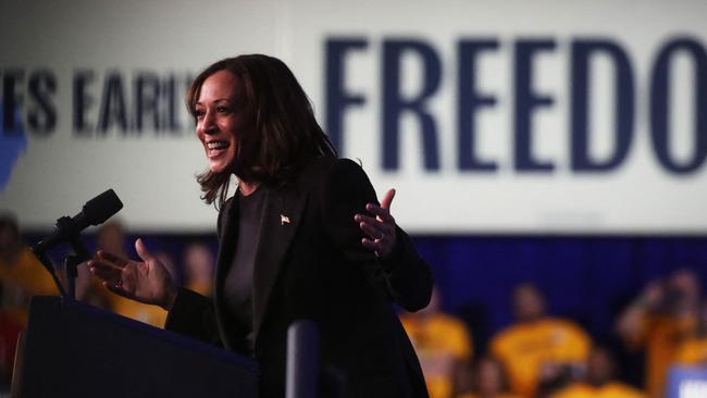 Vice-president Kamala Harris campaigns in Michigan, a key battleground state. Picture: Spencer Platt / Getty Images / AFP