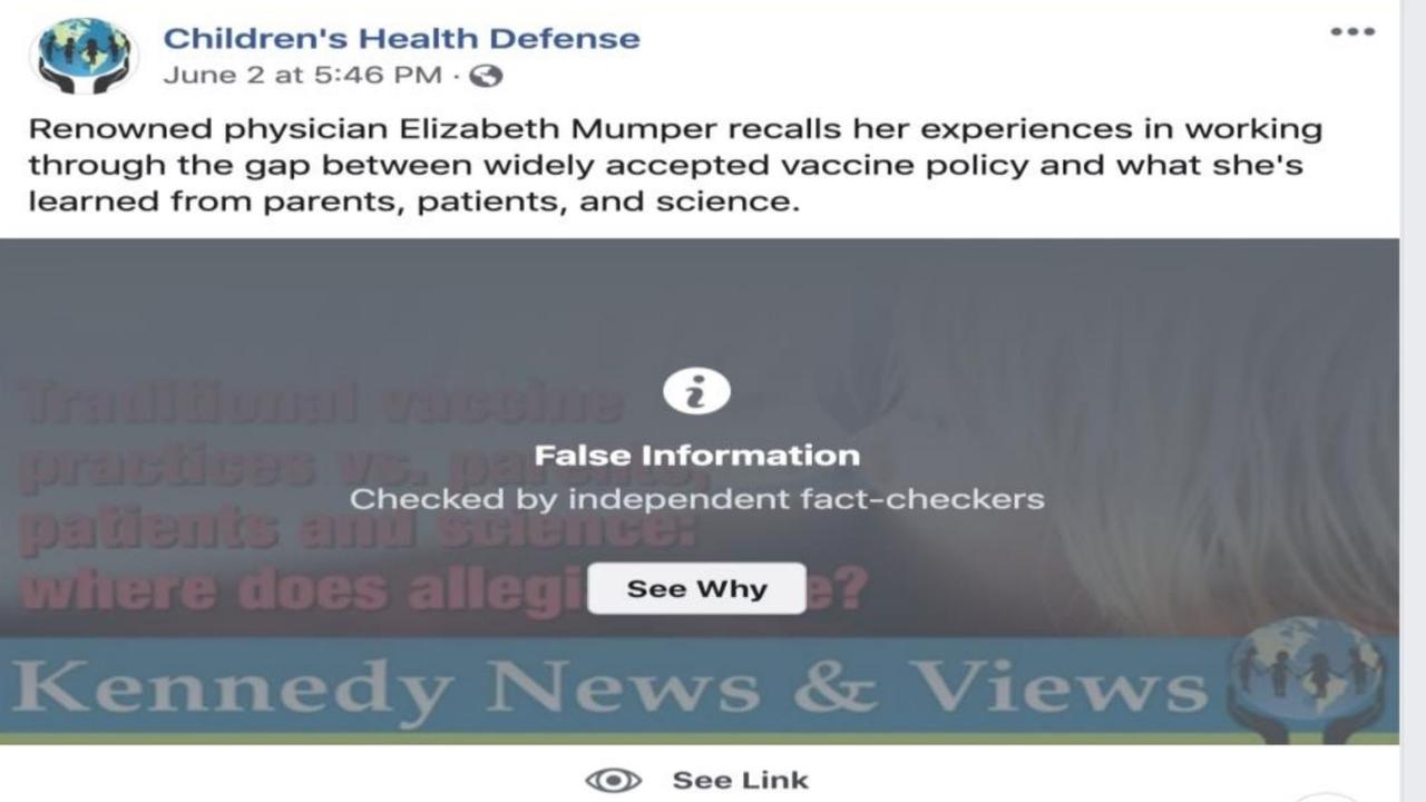 A ‘renowned physician’ and her dissent against ‘widely accepted vaccine policy’ attracted a false information warning.