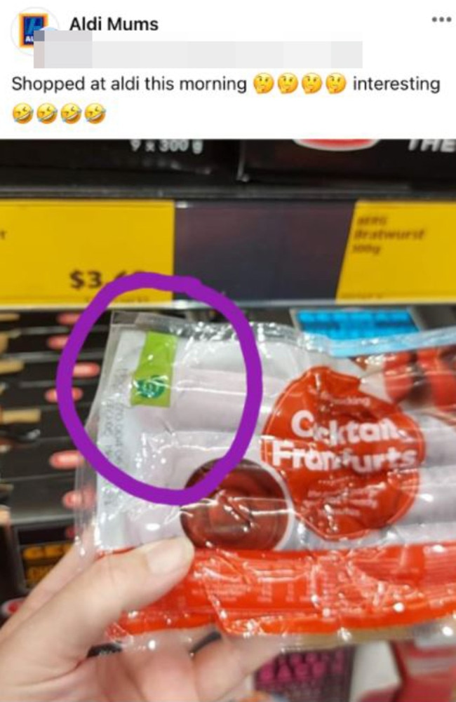 A Queensland shopper claimed she found this product with a Woolworths logo at Aldi. Picture: Facebook/AldiMums