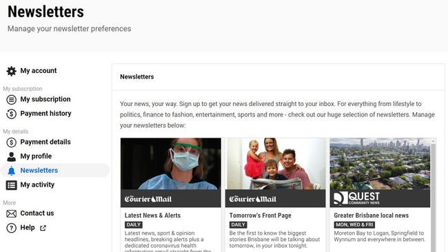 Click on Newsletters in preferences to start selecting your Quest Community News local newsletter.