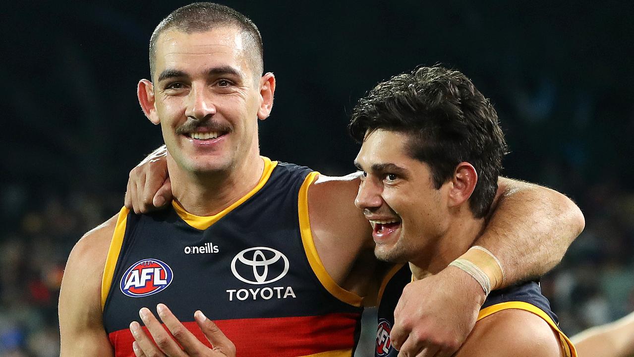 Taylor Walker and Shane McAdam were both important for the Crows. Picture: Sarah Reed/AFL Photos via Getty Images