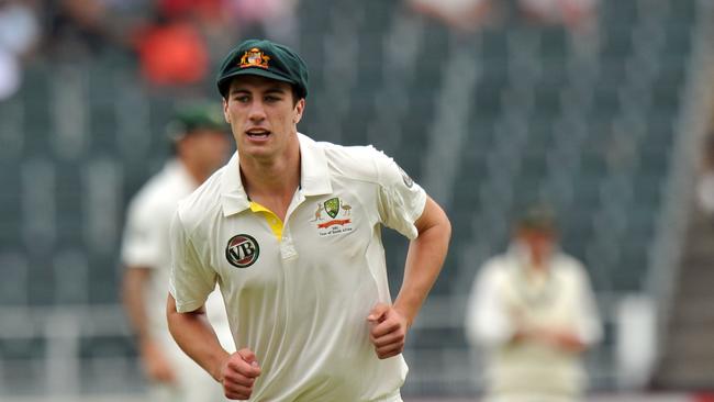 Pat Cummins was a fresh-faced 18-year-old with devastating pace in his Test debut. Picture: AFP