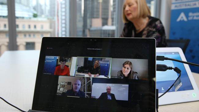 The Australian and the Business Council of Australia, online round table of a small group of executives discussing COVID and the economy. Picture: Britta Campion / The Australian