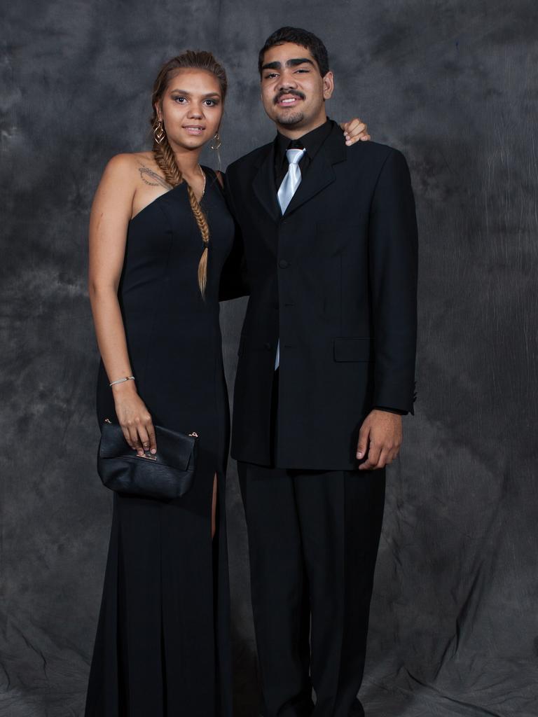 Shakara Dowling and Jarrod Peckham at the 2016 Centralian Senior College formal. Picture: CHARLIE LOWSON / NT NEWS