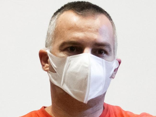 Hrvoje Sabic, accused of stabbing four people in the Tropic Nightclub in Split, in court in Croatia on Tuesday May 26.