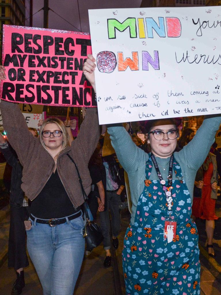 Thousands participated in the Solidarity Abortion Rights Rally in Adelaide. Picture: Brenton Edwards