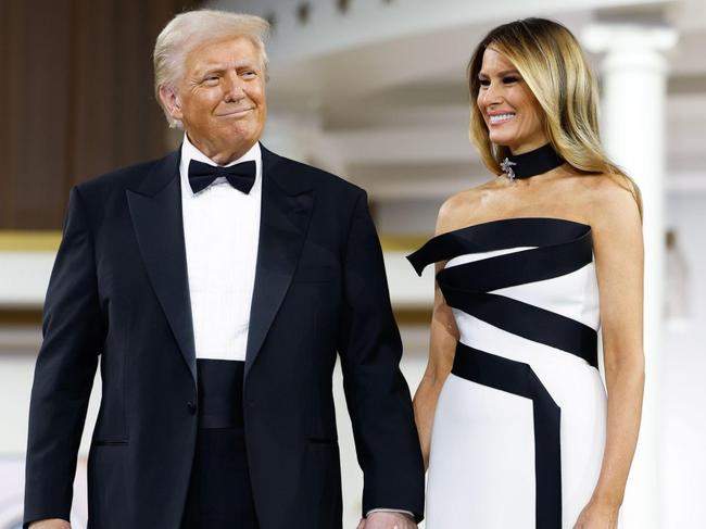 President Donald Trump and the first lady at the Commander-in-Chief Ball at his inauguration last month. Picture: Anna Moneymaker/CNP/Admedia/Newscom/Alamy