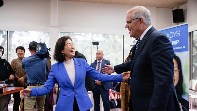 Prime Minister Scott Morrison with Ms Gladys Liu MP, Federal Member for Chisholm Picture: Jason Edwards