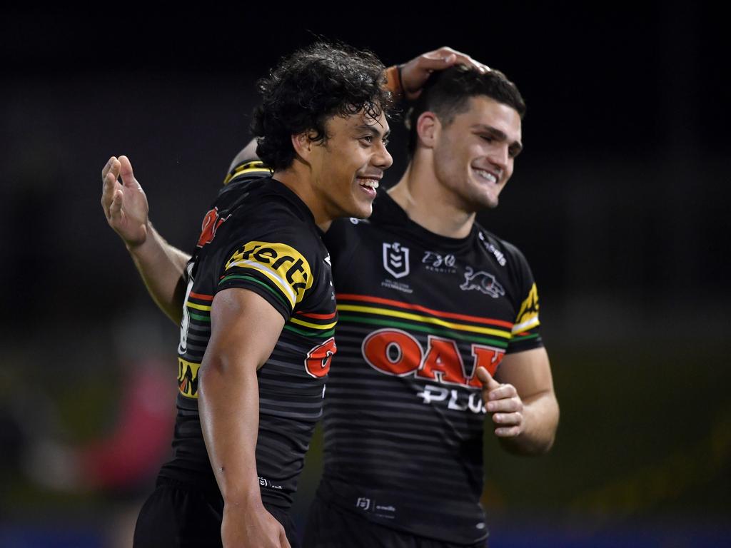 The Panthers won’t rush the return of Jarome Luai and Nathan Cleary. Picture: Gregg Porteous/NRL Photos