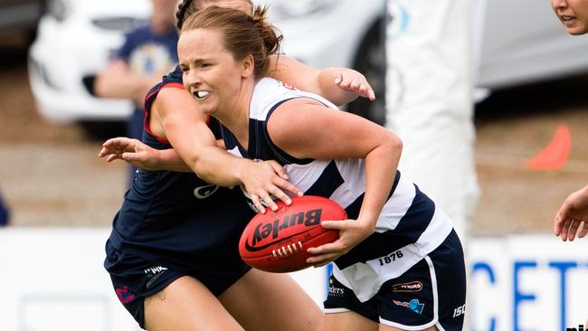 South Adelaide vice captain Elyse Haylock, in action against Norwood in 2019. Picture: Nick Hook