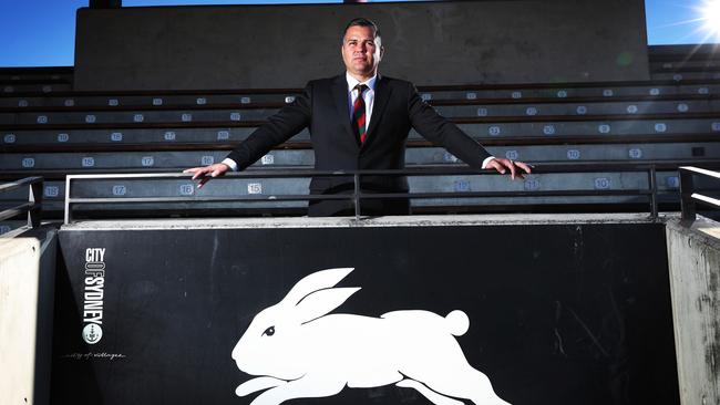 Anthony Seibold at Redfern oval after being announced as the new head coach of the South Sydney Rabbitohs. Picture. Phil Hillyard