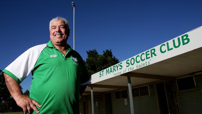 Service to Sport nominee Joe Youssef has spent decades showing his love for Marys Soccer Club. Picture: Justin Sanson