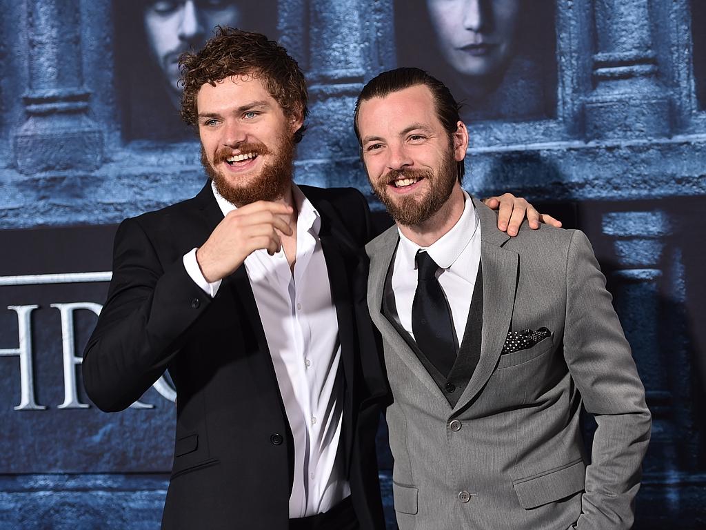 Finn Jones and Gethin Anthony attend the premiere of HBO’s “Game Of Thrones” Season 6 at TCL Chinese Theatre on April 10, 2016 in Hollywood, California. Picture: Getty