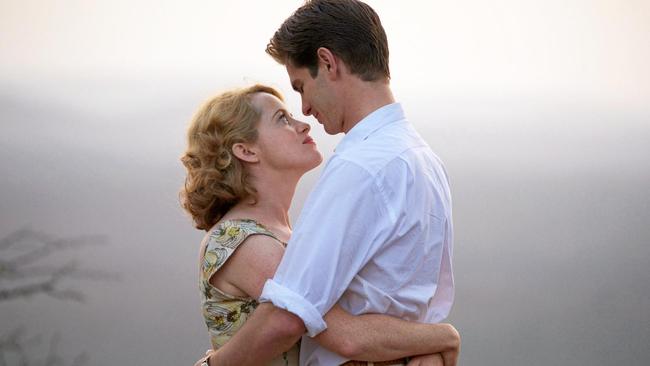 Claire Foy and Andrew Garfield in a scene from the movie Breathe. Picture: Transmission Films.