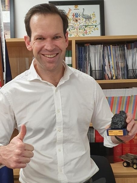 Matt Cavanan with his new Adani paperweight.