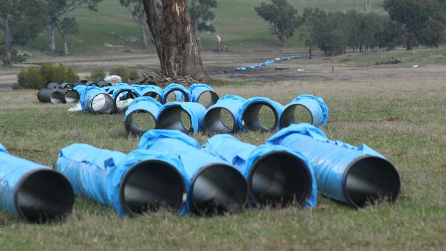 Hamilton Grampians pipeline lie in wait for installation to provide water from Rocklands Reservoir.