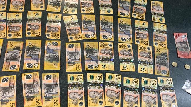 Cash allegedly found during Mr Tuiono’s arrest. Picture: ACT Policing