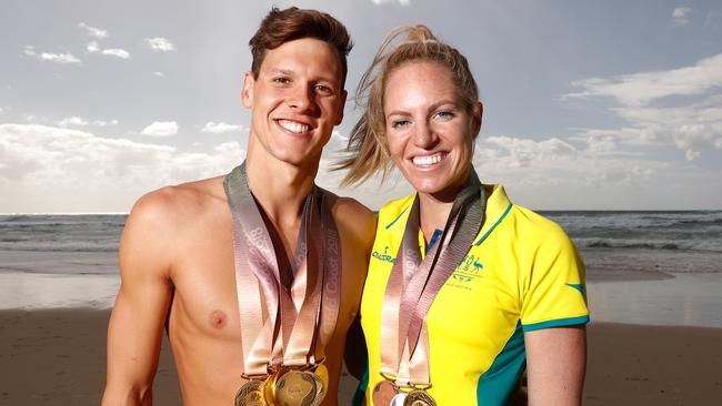 Larkin and Seebohm during the Gold Coast 2018 Commonwealth Games. Picture: Michael Willson