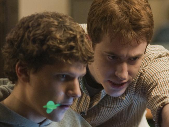 Jesse Eisenberg, left, and Joseph Mazzello in The Social Network which will be shown as an advanced screening for Event Cinemas Castle Hill Cine Buzz members on October 25.