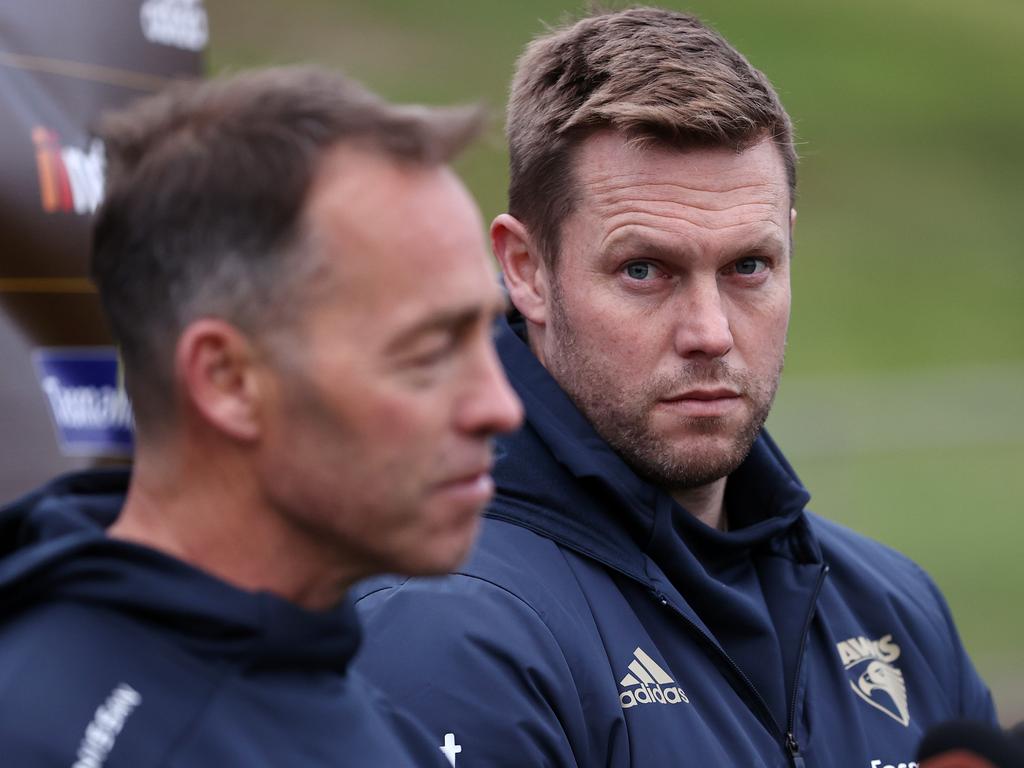 Sam Mitchell (right) will take over at Hawthorn a year earlier than anticipated. Pic: Michael Klein