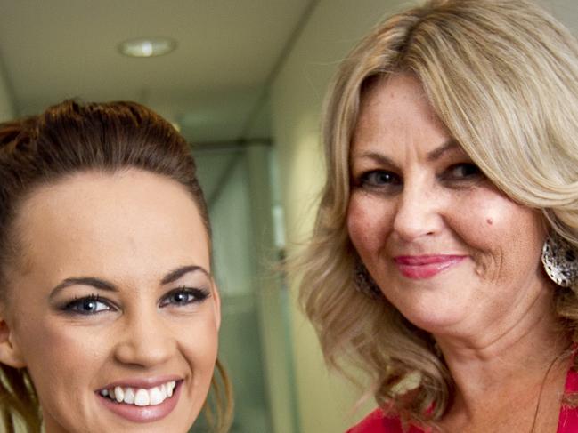 X-Factor's Samantha Jade, flew into Perth to perform some songs at Westfield Whitford City Shopping Centre, accompanied by X-Factor judge, Guy Sebastian. Samantha Jade pictured with her mother, Jacquie Gibbs.