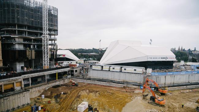 Festival Plaza Work Site in Adelaide, Wednesday, August 7, 2019. (AAP Image/ Morgan Sette)