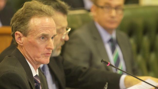 Coordinator-General Barry Broe during Parliamentary estimates hearings. Picture: Jono Searle