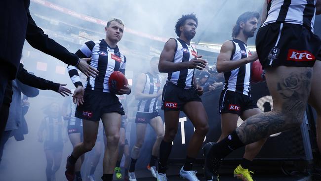 Jack Ginnivan (left) and Isaac Quaynor (middle) are two of the four Magpies in the AFLPA 22Under22 squad. Picture: Getty Images