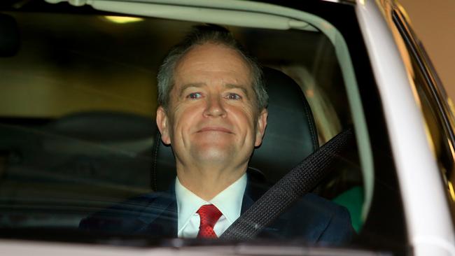 Bill Shorten leaving the royal commission today.