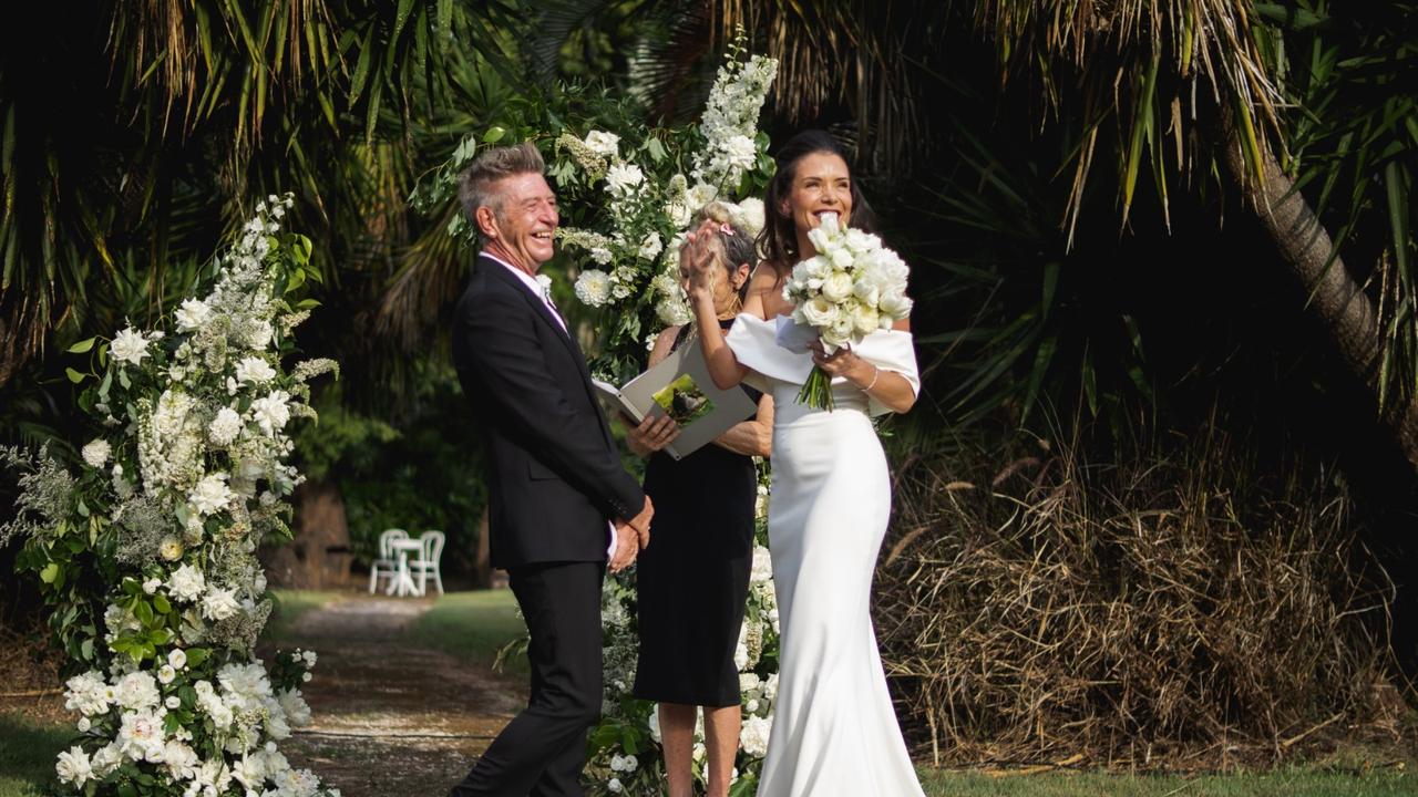 Fashion designer Wayne Cooper and Elizabeth Adams tie the knot