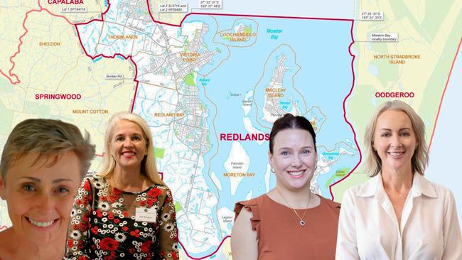 Announced candidates for the state seat of Redlands: Suzanne Spierenburg (LCP); Kim Richards (ALP); Kristie Lockhart (Greens); Rebecca Young (LNP).