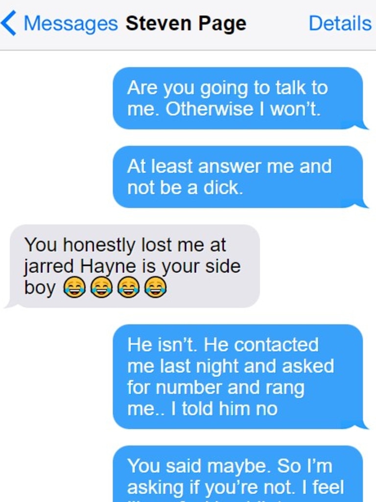 The woman was messaging another man.