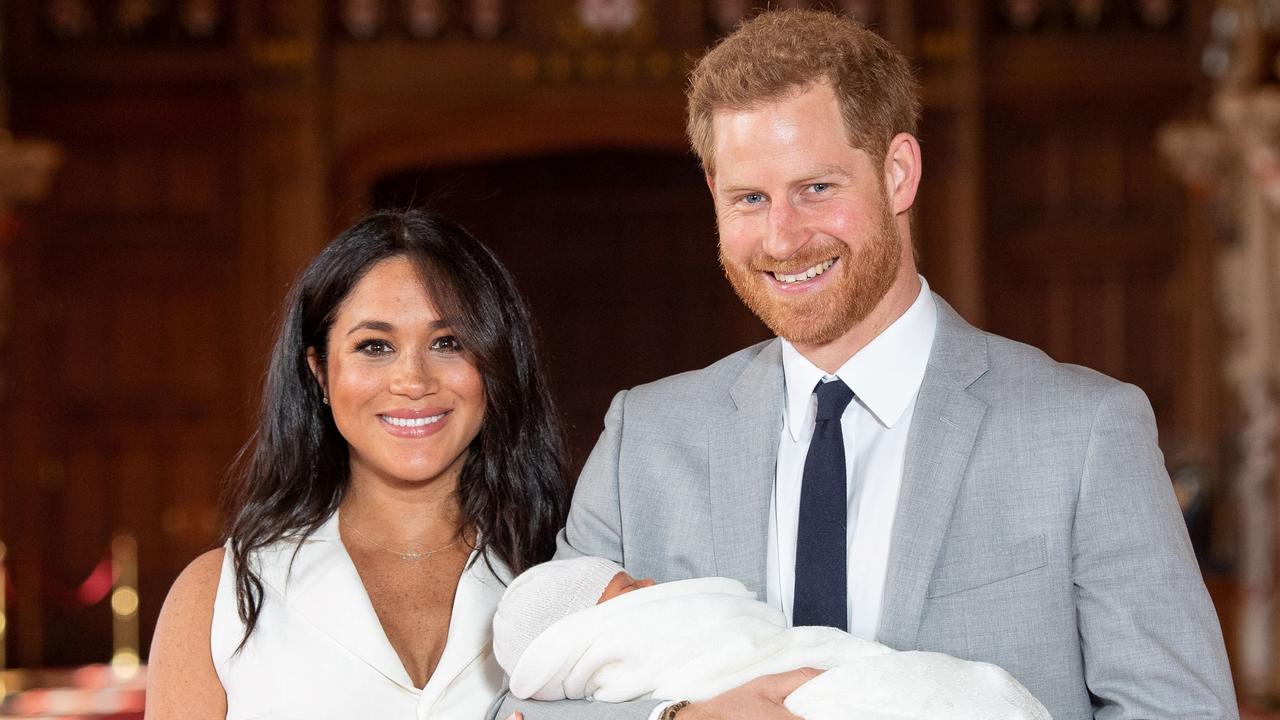 When Archie was born in 2019 Prince Harry, Duke of Sussex (R), and his wife Meghan, Duchess of Sussex, pose for a traditional photo.