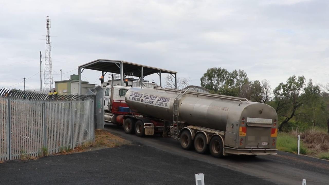 Water truck arriving at the Mount Morgan Water Treatment Plant. Picture: Contributed