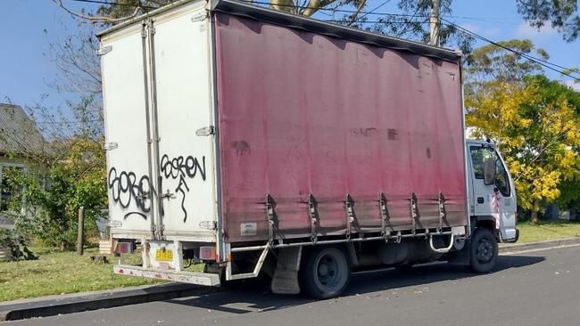 A photo of a truck dumped from NorthConnex on a residential street.