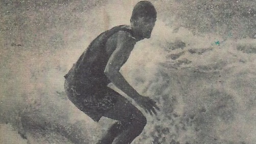Graham Black winning 1969 Qld State Open Mens Title at Snapper Rocks. Picture: Bongo Perrin.