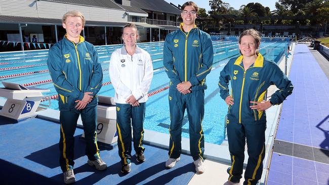 Nudgee coach David Proud and his team has an impressive squad including Thomas Raymond, Mikayla Messer, James Bayliss and Tiana Kritzinger.Picture by Richard Gosling