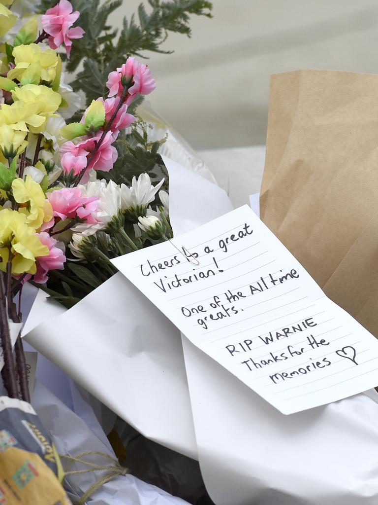 Some people left notes with their flowers. Picture: NCA NewsWire/Andrew Henshaw