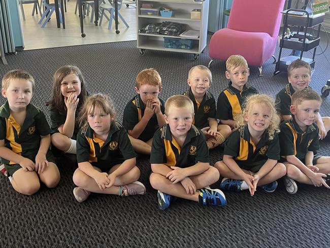 Albert State School students at their first day of Prep.