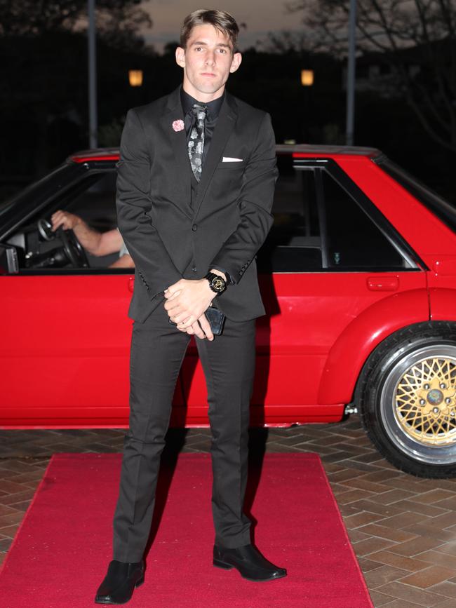 Brandon McGrath, 17, at the Ormeau Woods School formal at Links Resort, Hope Island. Picture: Glenn Hampson.