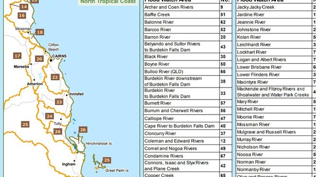 On Friday 13 January, 2023 the Bureau of Meteorology issued it Flood Watch advice for Tropical North Queensland. Picture: BOM